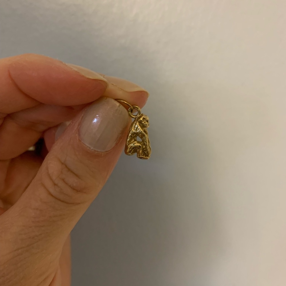 Gold Monkey Charm (vintage Rock of Gibraltar)